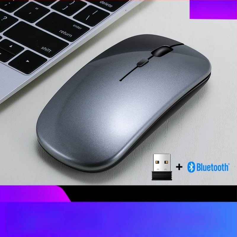 Thunderwolf Q20 безжична Bluetooth мишка - двоен режим (Bluetooth + 2.4 GHz), презареждаща се, 2000 DPI, 3 бутона, ергономична