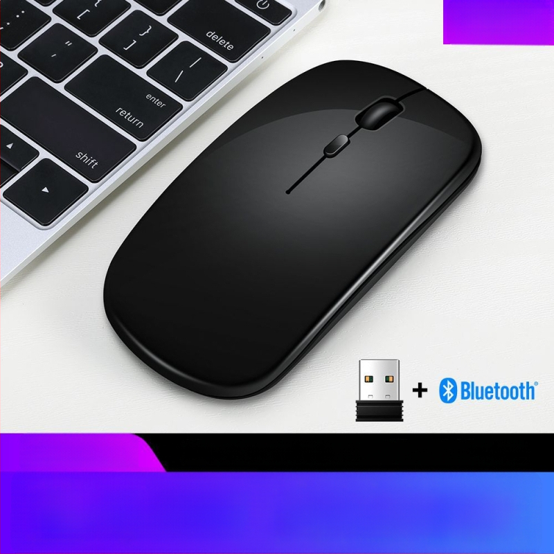 Thunderwolf Q20 безжична Bluetooth мишка - двоен режим (Bluetooth + 2.4 GHz), презареждаща се, 2000 DPI, 3 бутона, ергономична