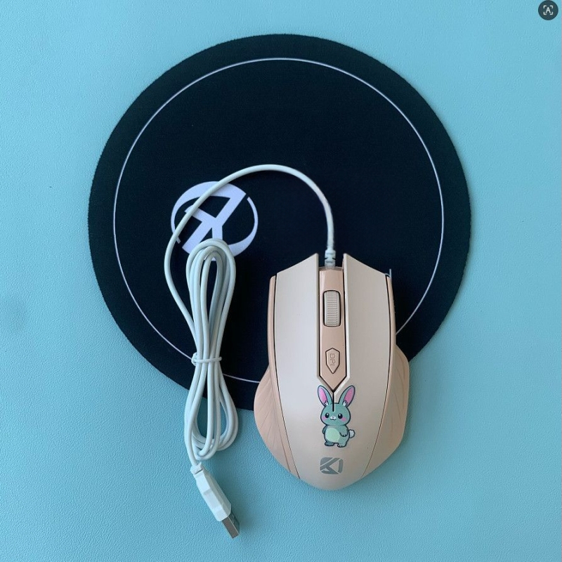 Оптична USB проводна мишка, 1000 DPI, 2 бутона, 5-степенна настройка DPI, подходяща за гейминг и офис