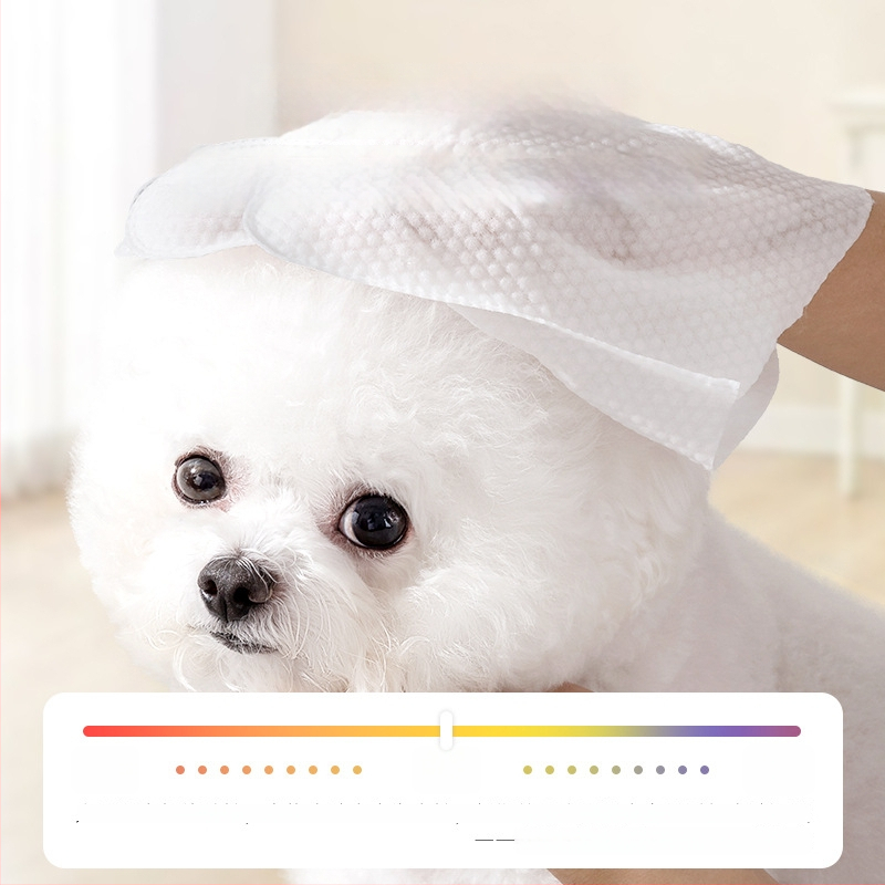 Mănuși de curățare pentru câini, fără apă, cu șervețele de curățare deodorante din material nețesut, cu hialuronat de sodiu