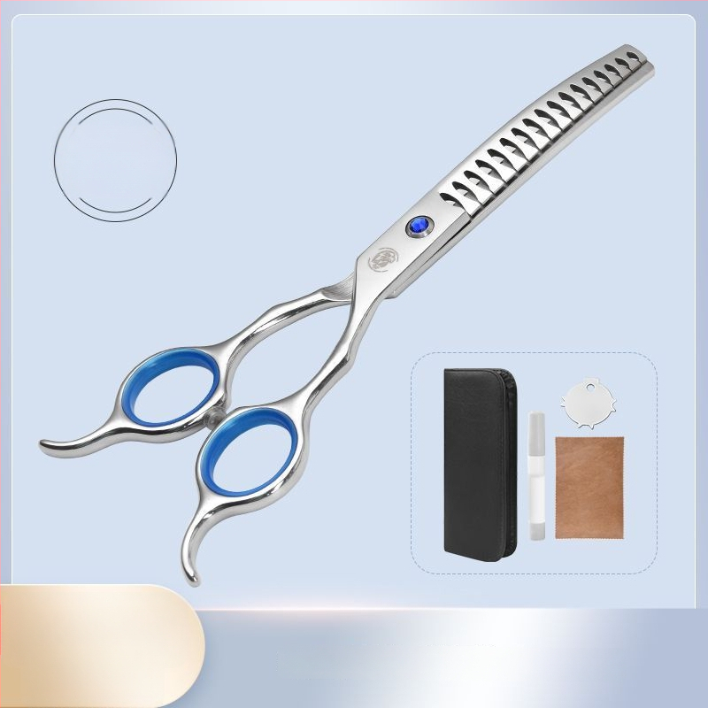Set de foarfece pentru îngrijire animale de companie – tăiere profesională, foarfecă cu dinți curbati pentru blană de câine, material: floare de mătase, 234 bucăți în cutie