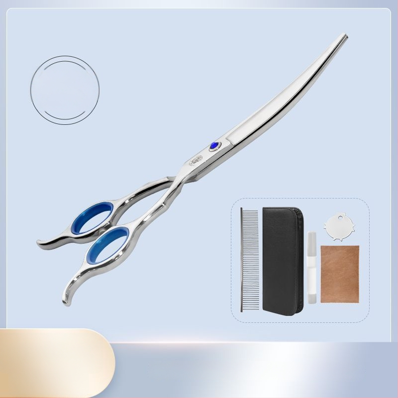 Set de foarfece pentru îngrijire animale de companie – tăiere profesională, foarfecă cu dinți curbati pentru blană de câine, material: floare de mătase, 234 bucăți în cutie