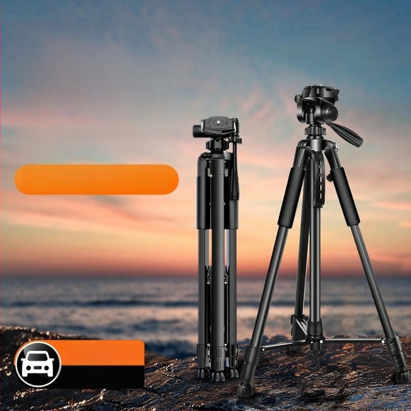 Vastagított szénacélból készült kamerat tripod DSLR és tükör nélküli kamerákhoz — hordozható háromszög állvány