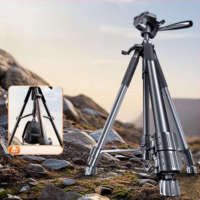 Vastagított szénacélból készült kamerat tripod DSLR és tükör nélküli kamerákhoz — hordozható háromszög állvány