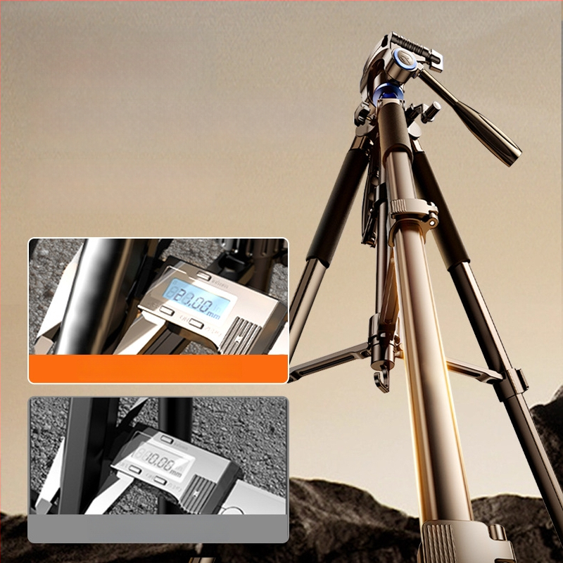 Vastagított szénacélból készült kamerat tripod DSLR és tükör nélküli kamerákhoz — hordozható háromszög állvány