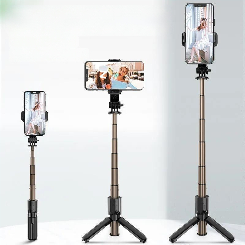 Pikendatav mini selfie-stiik mobiiltelefonile, kolmjalgsest statiiviga, roostevabast terasest; kaugjuhikut pole, Bluetoothi pole, valgustust pole