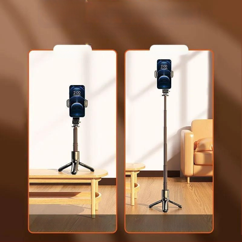 Pikendatav mini selfie-stiik mobiiltelefonile, kolmjalgsest statiiviga, roostevabast terasest; kaugjuhikut pole, Bluetoothi pole, valgustust pole