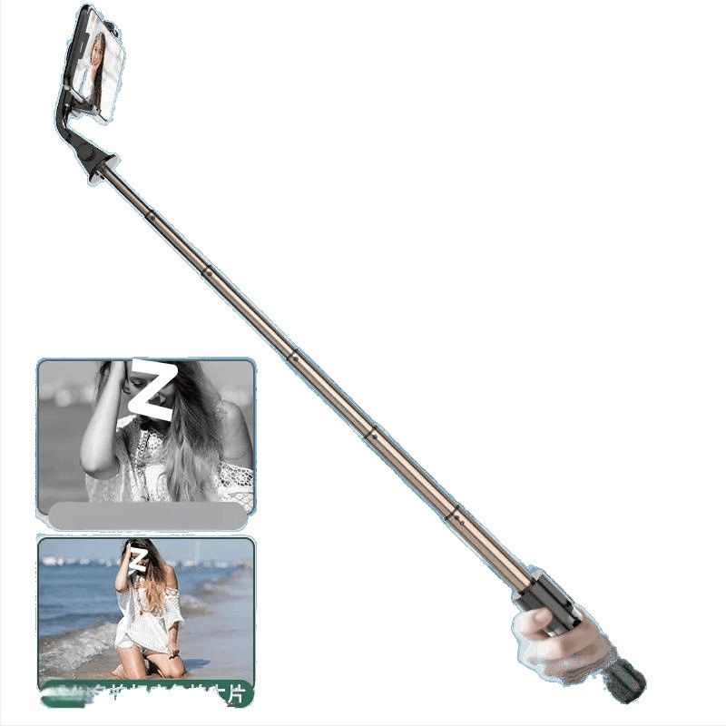 Pikendatav mini selfie-stiik mobiiltelefonile, kolmjalgsest statiiviga, roostevabast terasest; kaugjuhikut pole, Bluetoothi pole, valgustust pole