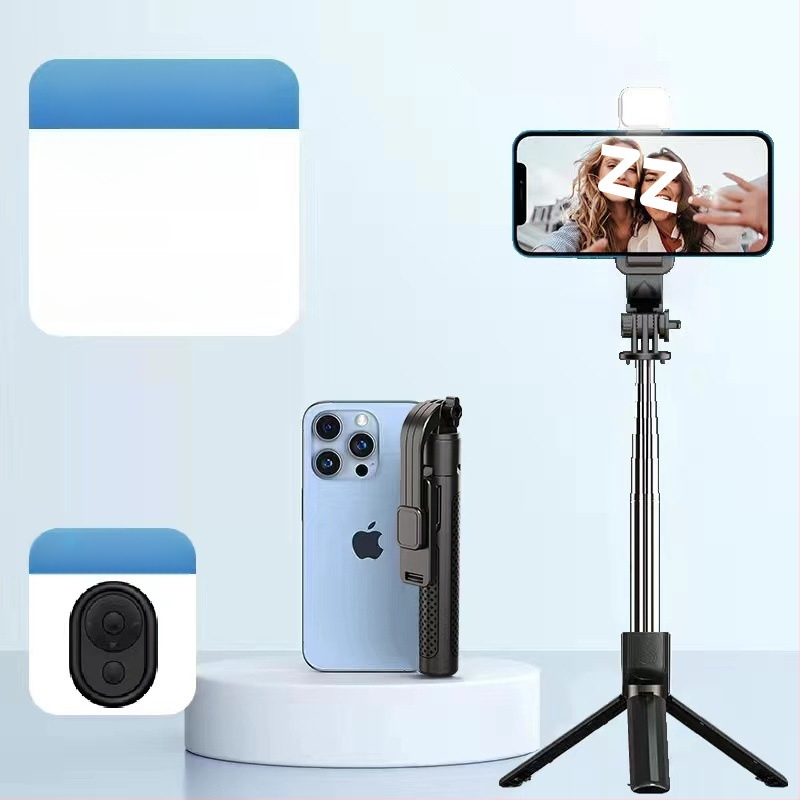 Pikendatav mini selfie-stiik mobiiltelefonile, kolmjalgsest statiiviga, roostevabast terasest; kaugjuhikut pole, Bluetoothi pole, valgustust pole