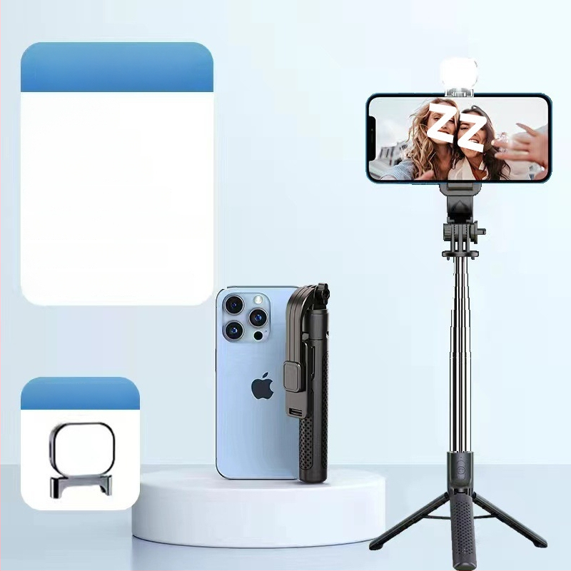 Pikendatav mini selfie-stiik mobiiltelefonile, kolmjalgsest statiiviga, roostevabast terasest; kaugjuhikut pole, Bluetoothi pole, valgustust pole