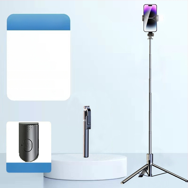 Pikendatav mini selfie-stiik mobiiltelefonile, kolmjalgsest statiiviga, roostevabast terasest; kaugjuhikut pole, Bluetoothi pole, valgustust pole