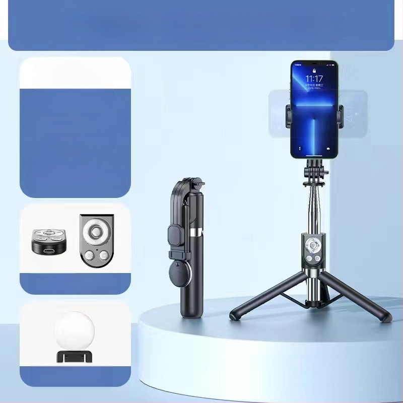 Pikendatav mini selfie-stiik mobiiltelefonile, kolmjalgsest statiiviga, roostevabast terasest; kaugjuhikut pole, Bluetoothi pole, valgustust pole