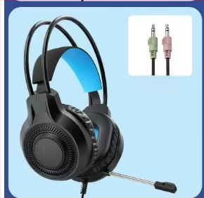 Spēļu USB vada austiņas ar 50 mm skaļruņiem, iebūvēts mikrofons, frekvences diapazons 20 Hz–20 kHz, saderīgs ar PC