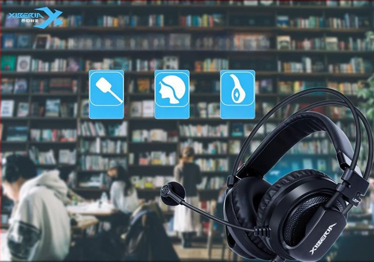 Spēļu USB vada austiņas ar 50 mm skaļruņiem, iebūvēts mikrofons, frekvences diapazons 20 Hz–20 kHz, saderīgs ar PC