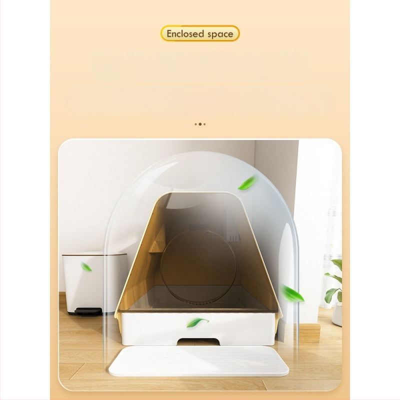 Πλήρως κλειστό κουτί άμμου γάτας με σχεδίαση-συρταριού και έλεγχο οσμών
