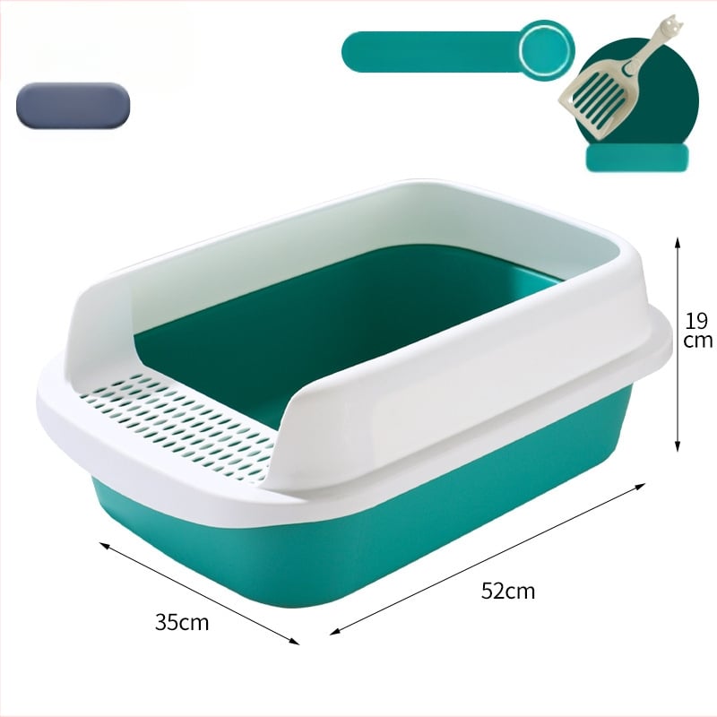 Ημι-κλειστή λεκάνη γάτας με ενσωματωμένο δίσκο, PP υλικό, Jasley