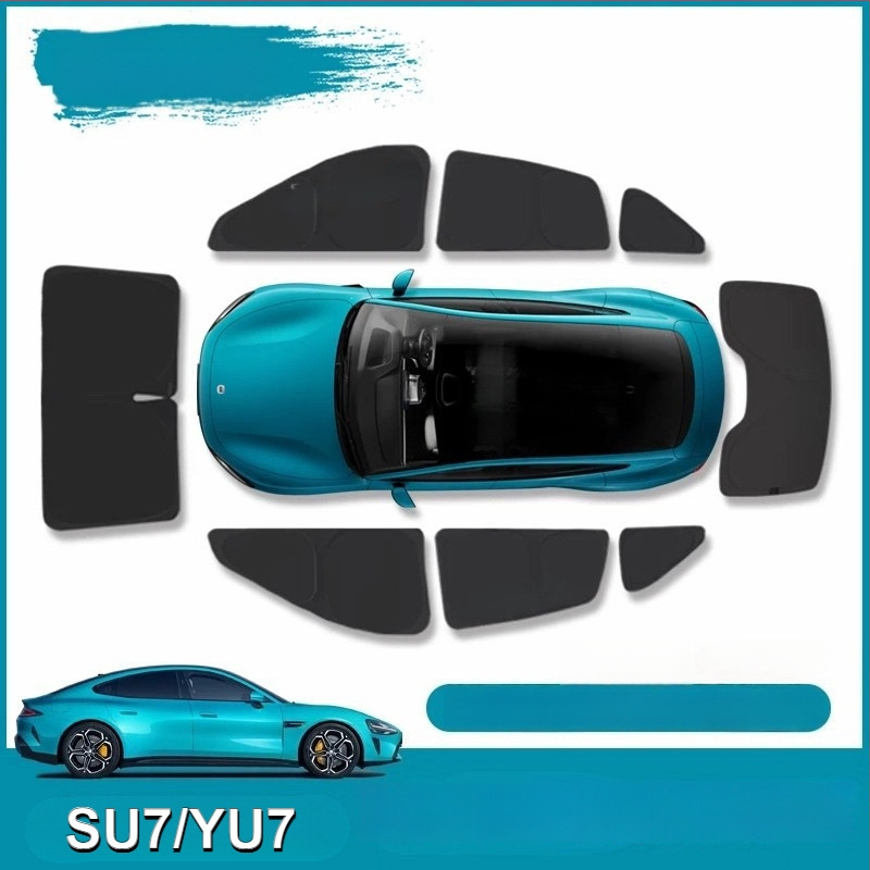 Sõiduki päikesekaitse kardin Xiaomi Su7Yu7 — Oxford kangas, kinnitamine imuklappidega, privaatsuse kaitse, soojusisoloatsioon, logotüübi printimise võimalus