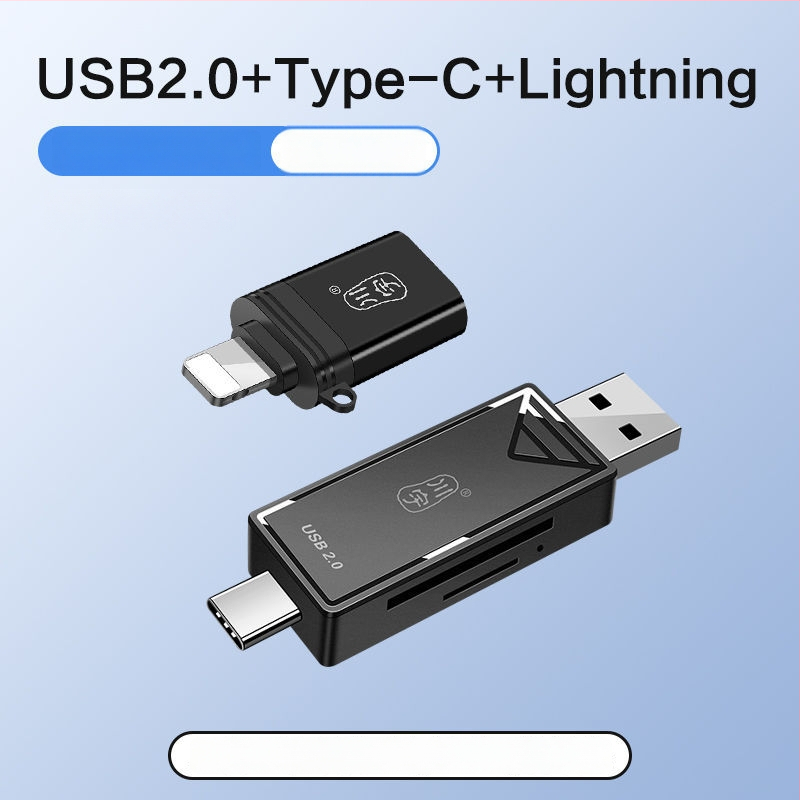 OTG kaardilugeja USB 3.0 kiire, Type-C ja USB 2.0 liidesed, TF-kaardi tugi