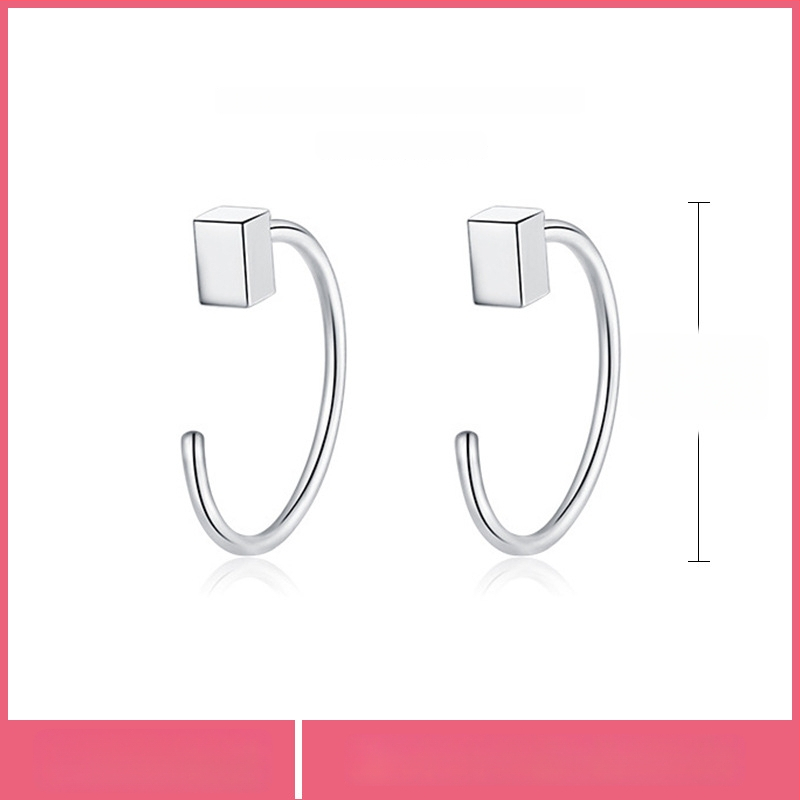 S999 чисто сребърни обеци, марка Silver Town, гравирана повърхност, семпъл стил