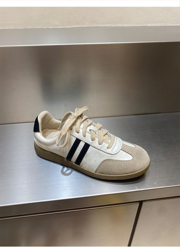 Desun moteriški sportiniai bateliai Korejos stiliumi, viršutinė oda, apvali nosis, žemas kulnas 1–3 cm, guma padas