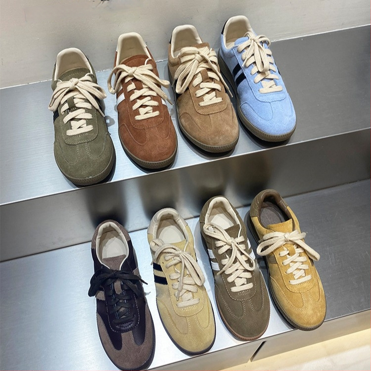 Desun moteriški sportiniai bateliai Korejos stiliumi, viršutinė oda, apvali nosis, žemas kulnas 1–3 cm, guma padas