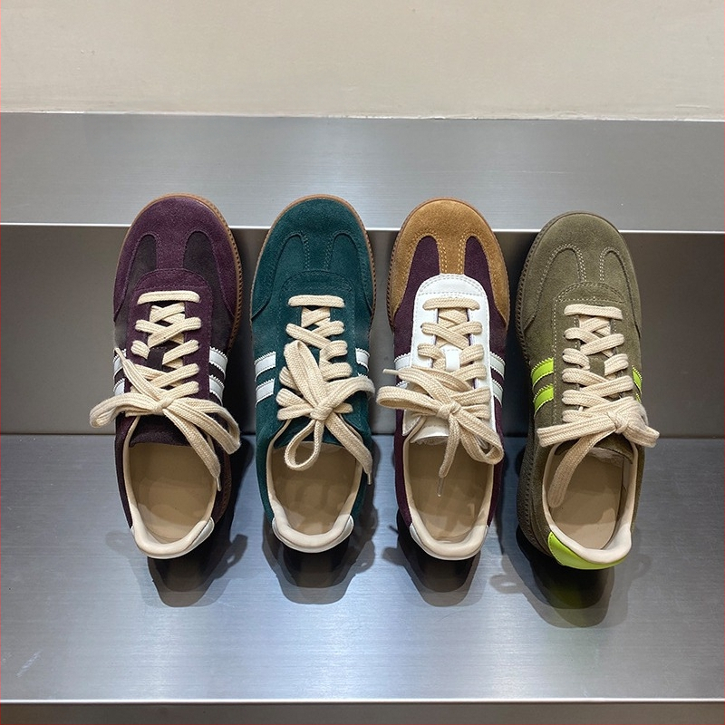 Desun moteriški sportiniai bateliai Korejos stiliumi, viršutinė oda, apvali nosis, žemas kulnas 1–3 cm, guma padas