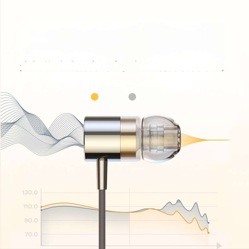 Iekšējās ausu austiņas ar Type-C savienotāju, 1,2 m vads, spēcīgs basu, trokšņu izolācija, silikona/metāla uzgaļi, modelis F5-11
