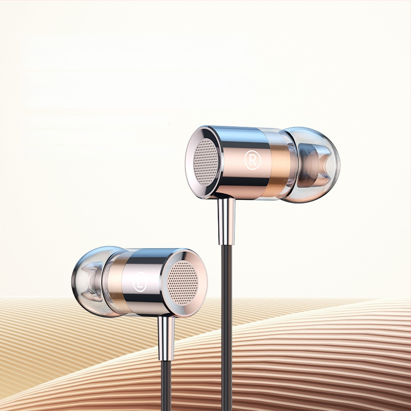 Iekšējās ausu austiņas ar Type-C savienotāju, 1,2 m vads, spēcīgs basu, trokšņu izolācija, silikona/metāla uzgaļi, modelis F5-11