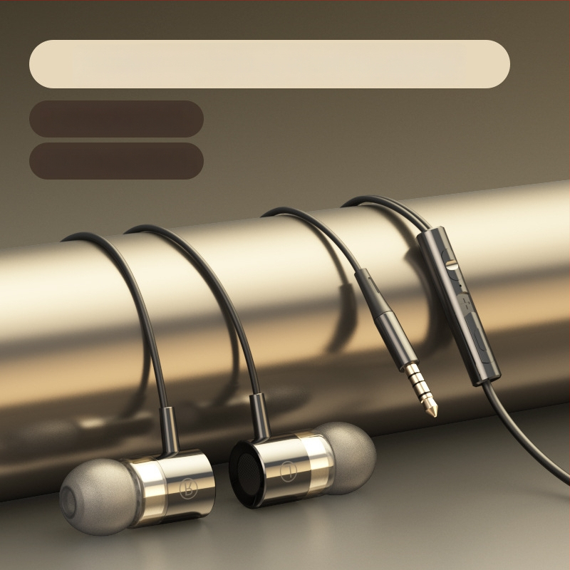Iekšējās ausu austiņas ar Type-C savienotāju, 1,2 m vads, spēcīgs basu, trokšņu izolācija, silikona/metāla uzgaļi, modelis F5-11