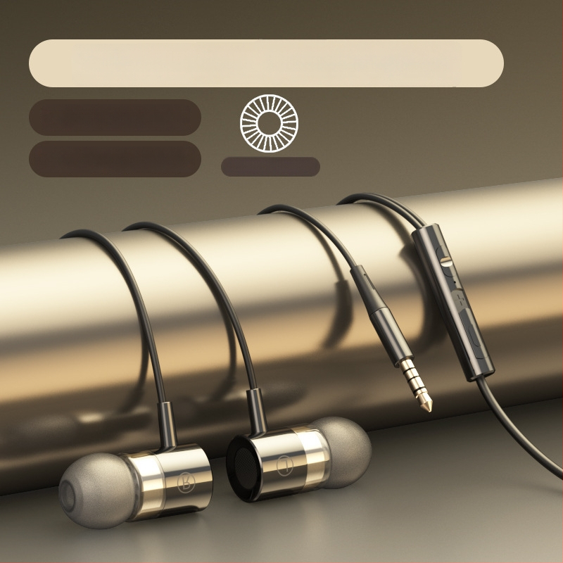 Iekšējās ausu austiņas ar Type-C savienotāju, 1,2 m vads, spēcīgs basu, trokšņu izolācija, silikona/metāla uzgaļi, modelis F5-11