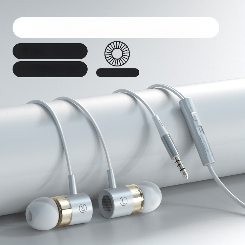 Iekšējās ausu austiņas ar Type-C savienotāju, 1,2 m vads, spēcīgs basu, trokšņu izolācija, silikona/metāla uzgaļi, modelis F5-11