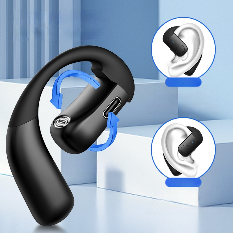 Bluetooth слушалка с костна проводимост – едностранна, закачена към ухото, Bluetooth 5.4, обхват 10 м, над 8 часа работа