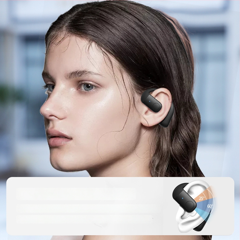 Bluetooth слушалка с костна проводимост – едностранна, закачена към ухото, Bluetooth 5.4, обхват 10 м, над 8 часа работа