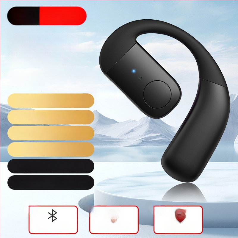 Bluetooth слушалка с костна проводимост – едностранна, закачена към ухото, Bluetooth 5.4, обхват 10 м, над 8 часа работа