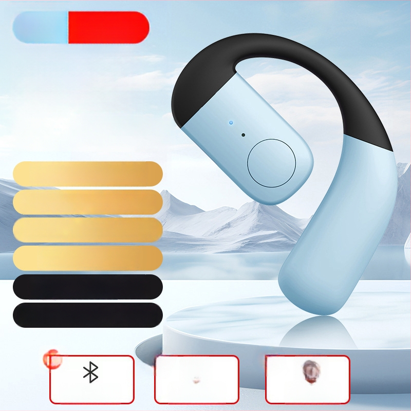 Bluetooth слушалка с костна проводимост – едностранна, закачена към ухото, Bluetooth 5.4, обхват 10 м, над 8 часа работа