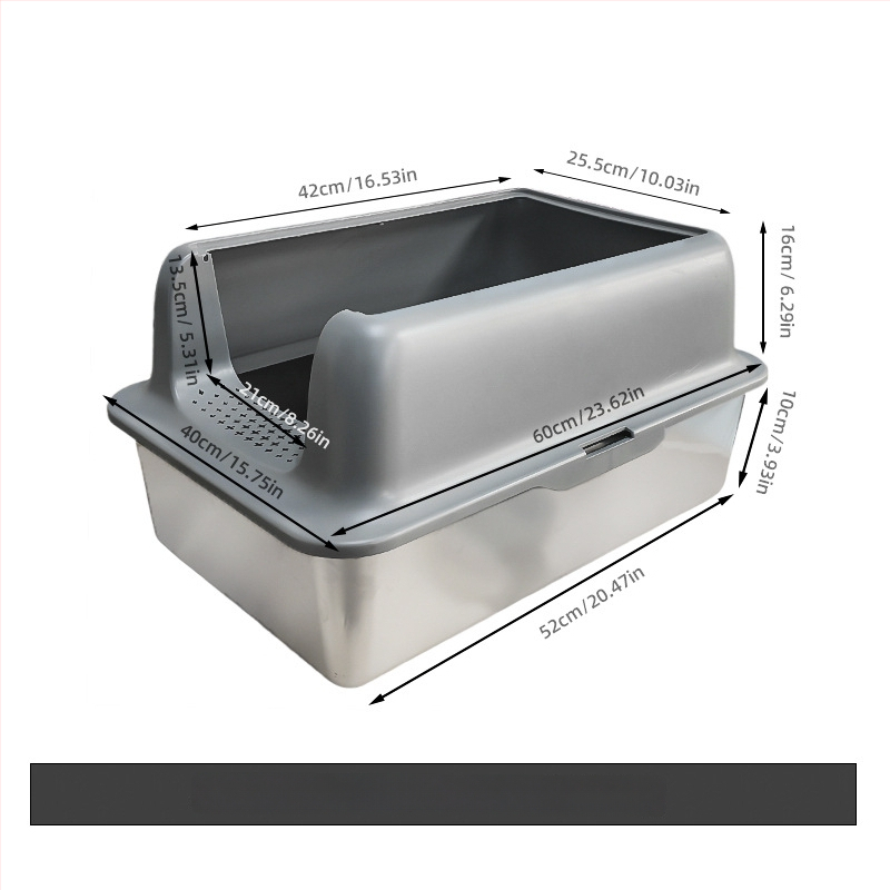 Κάδος άμμου γάτας από μεταλλική και πλαστική κατασκευή, πλήρως κλειστός, με αντι-πιτσιλίσματα, εύκολη συναρμολόγηση, Jinlang Industry