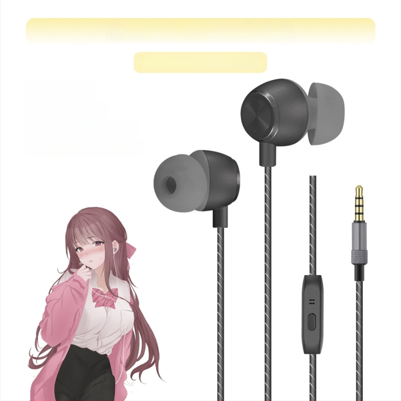 FRANSUN In-Ear vadu auskars ar mikrofonu, 3,5 mm taisnais spraudnis, 1,2 m kabelis, 10 mm draiveris