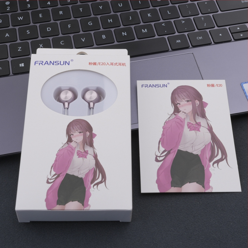 FRANSUN In-Ear vadu auskars ar mikrofonu, 3,5 mm taisnais spraudnis, 1,2 m kabelis, 10 mm draiveris