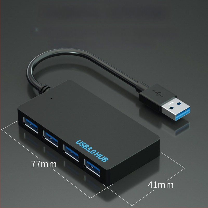 USB 3.0 hub, 4 priključka, proširenje 1–4, napajanje preko USB, kabel dužine 10 cm, prijenos 5DBps