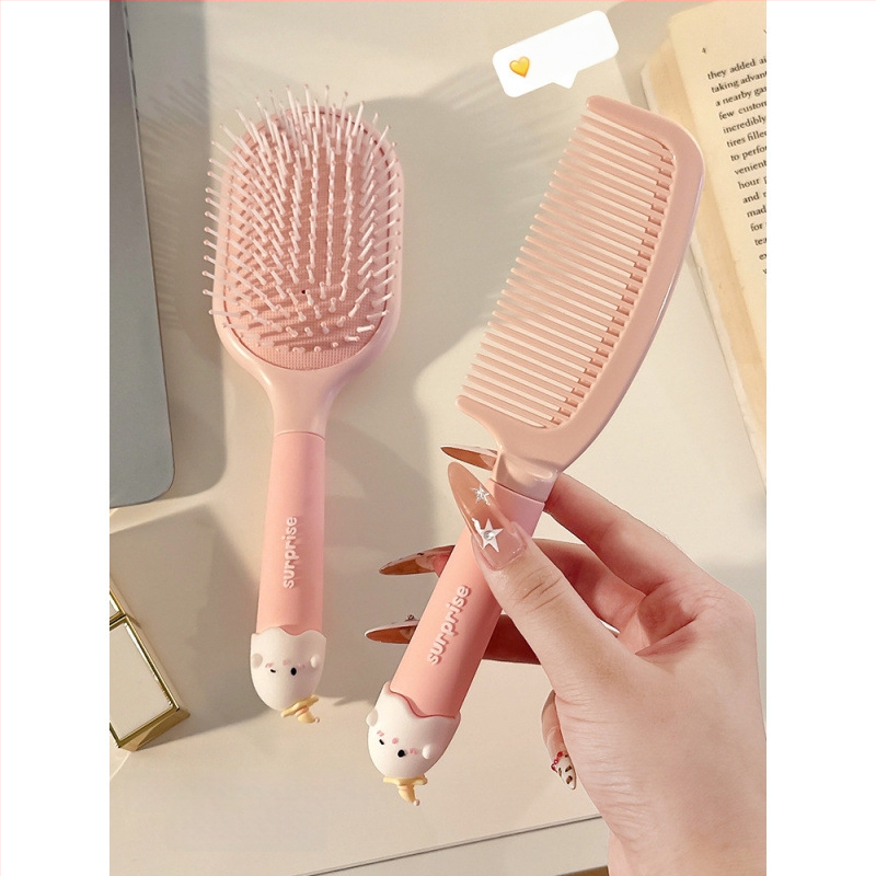 Pieptene portabil anti-static cu pernă de aer pentru păr creț la femei