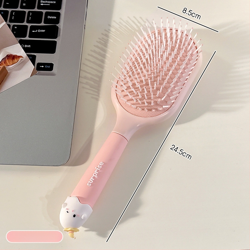 Pieptene portabil anti-static cu pernă de aer pentru păr creț la femei