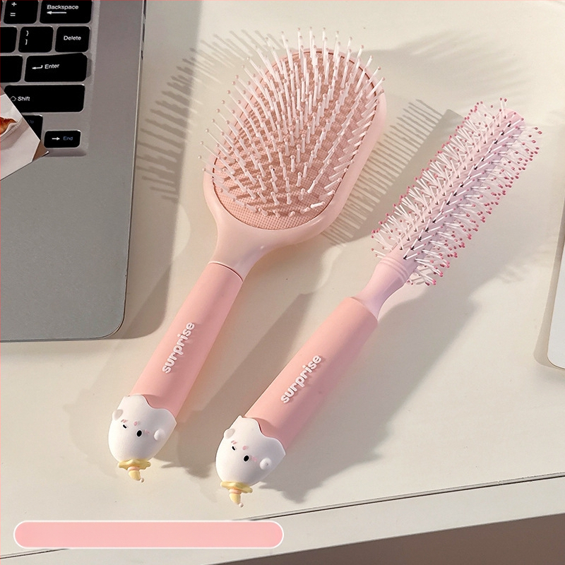 Pieptene portabil anti-static cu pernă de aer pentru păr creț la femei