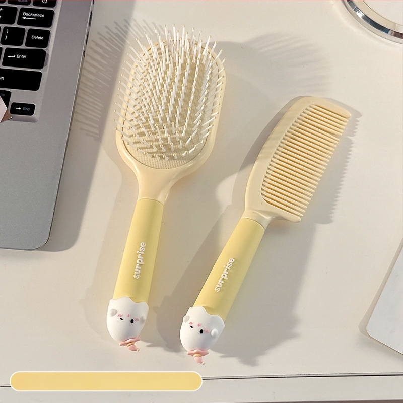 Pieptene portabil anti-static cu pernă de aer pentru păr creț la femei