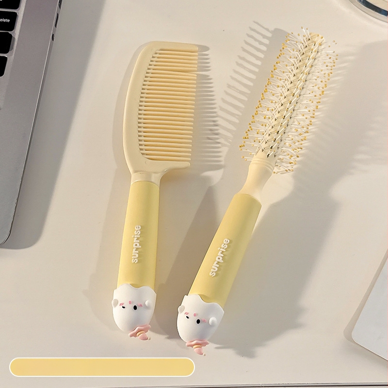 Pieptene portabil anti-static cu pernă de aer pentru păr creț la femei