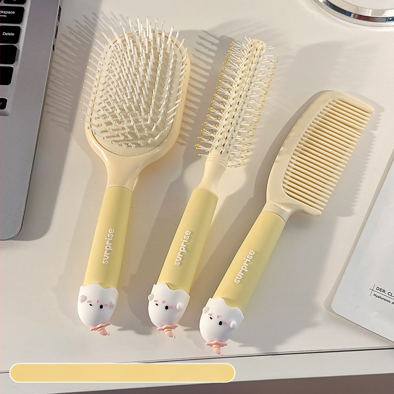 Pieptene portabil anti-static cu pernă de aer pentru păr creț la femei
