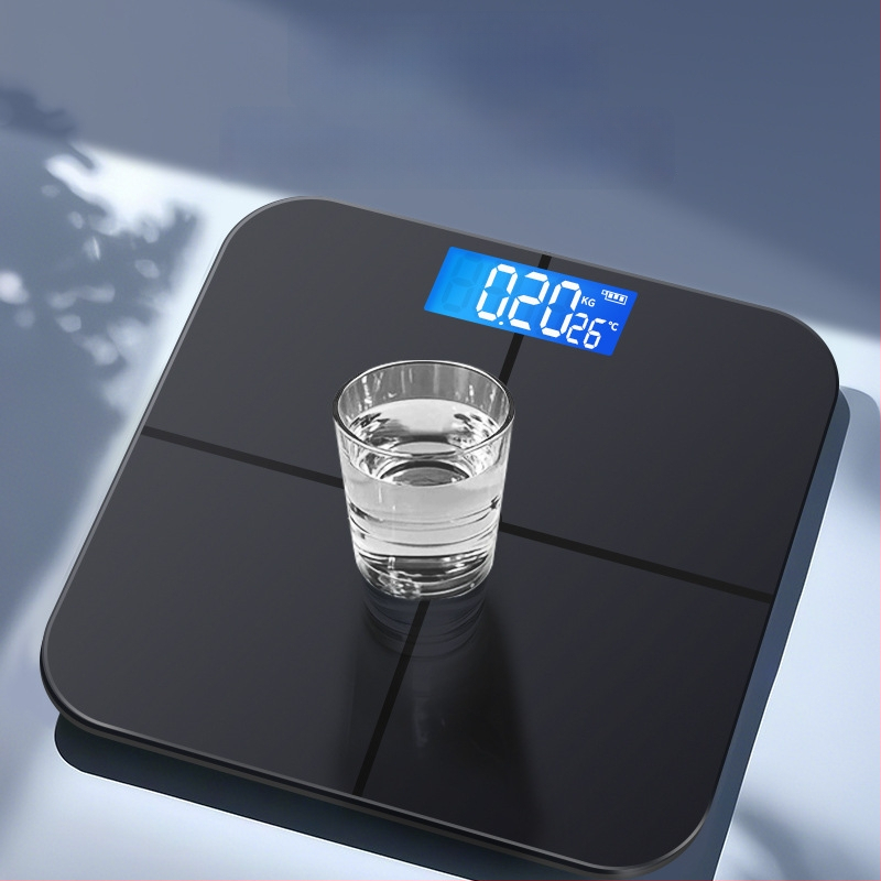 Aux cântar corporal digital cu afișaj LCD, funcționare cu atingere, intervalul de greutate 0,2–180 kg, sticlă temperată, model ATZ-30D4C112