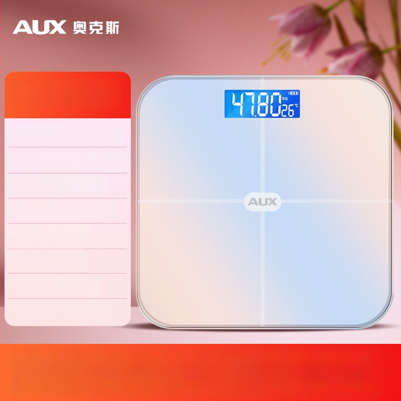 Aux cântar corporal digital cu afișaj LCD, funcționare cu atingere, intervalul de greutate 0,2–180 kg, sticlă temperată, model ATZ-30D4C112