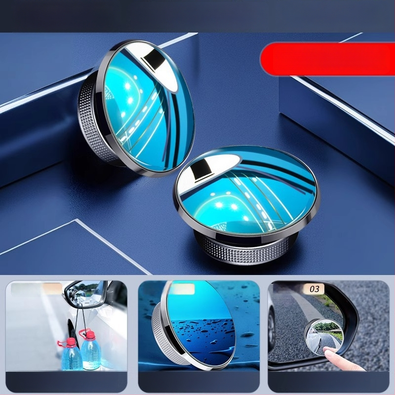 Mairichi Automobilio galinio vaizdo veidrodėlio papildinys – apvalus veidrodėlis aklajam kampui, 360° panoraminis platus matymas, tvirtinimas su siurbimo įrenginiu