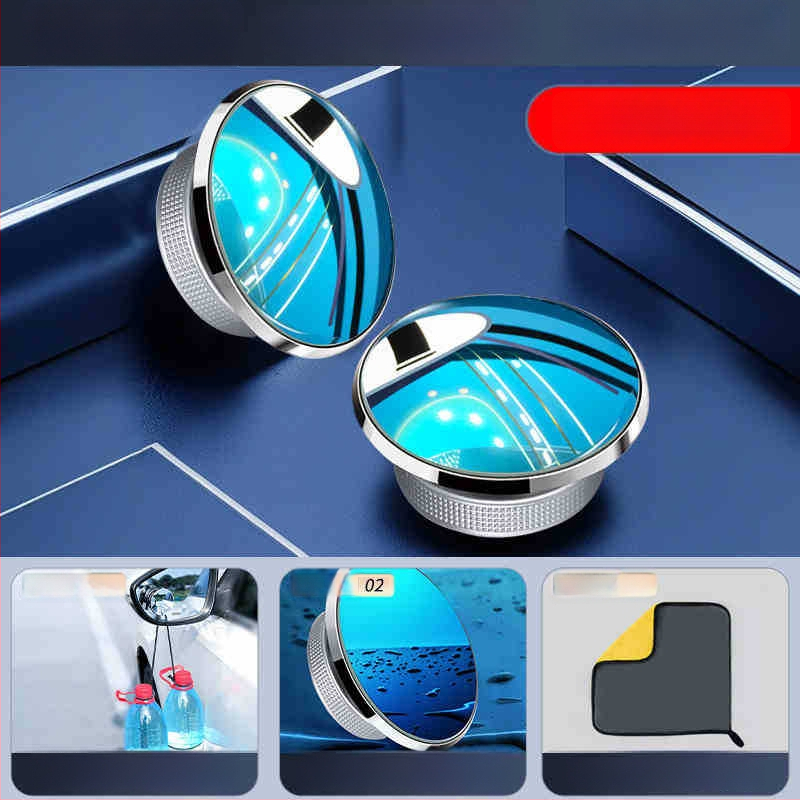 Mairichi Automobilio galinio vaizdo veidrodėlio papildinys – apvalus veidrodėlis aklajam kampui, 360° panoraminis platus matymas, tvirtinimas su siurbimo įrenginiu