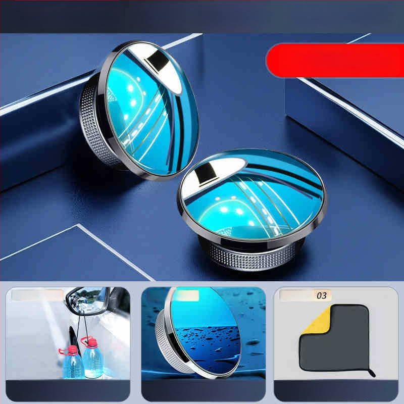 Mairichi Automobilio galinio vaizdo veidrodėlio papildinys – apvalus veidrodėlis aklajam kampui, 360° panoraminis platus matymas, tvirtinimas su siurbimo įrenginiu